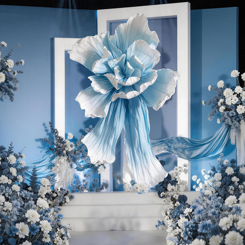 Flowerva Couture Crinkle Lake Blue Art Installation