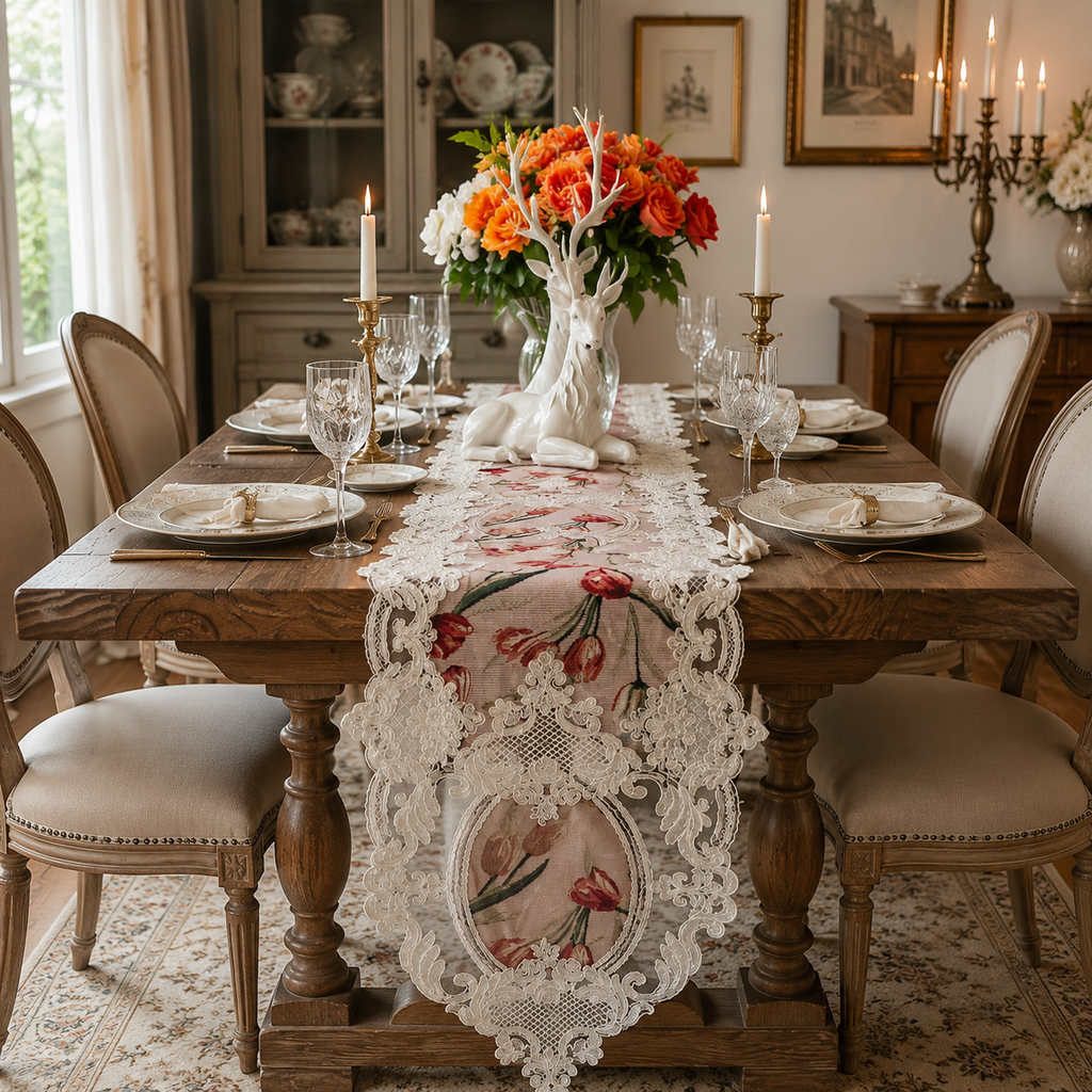 Luxury European Lace Table Runner