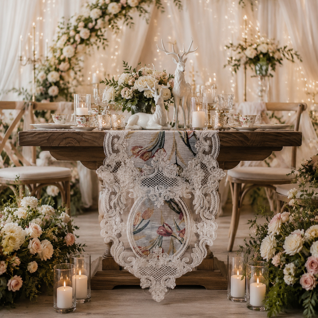 Luxury European Lace Table Runner