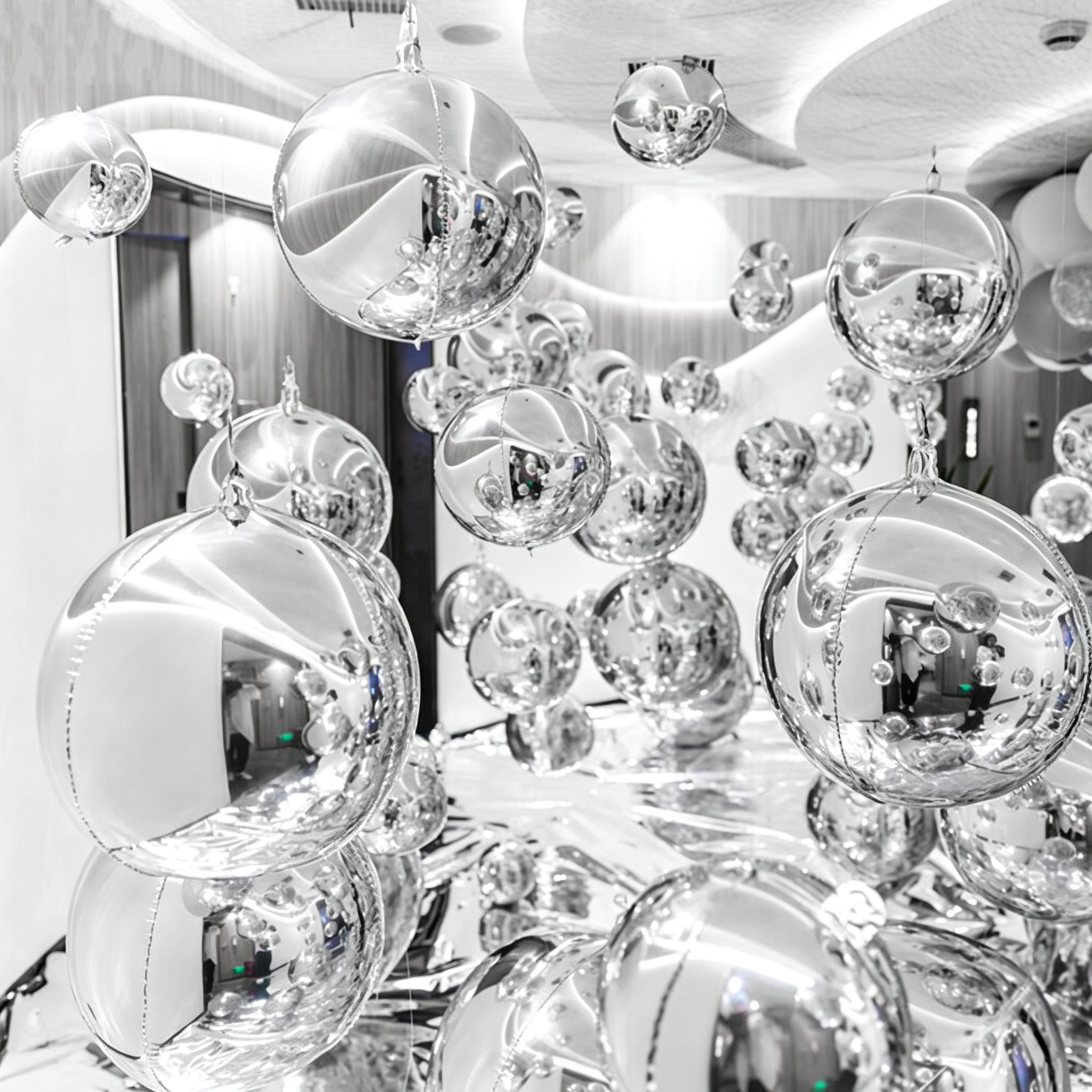 Flowerva 4D Mirror Silver Aluminum Foil Birthday Party Decoration Balloons