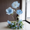 Flowerva Luxe Couture Ruffled Poppy Blue Art Installation