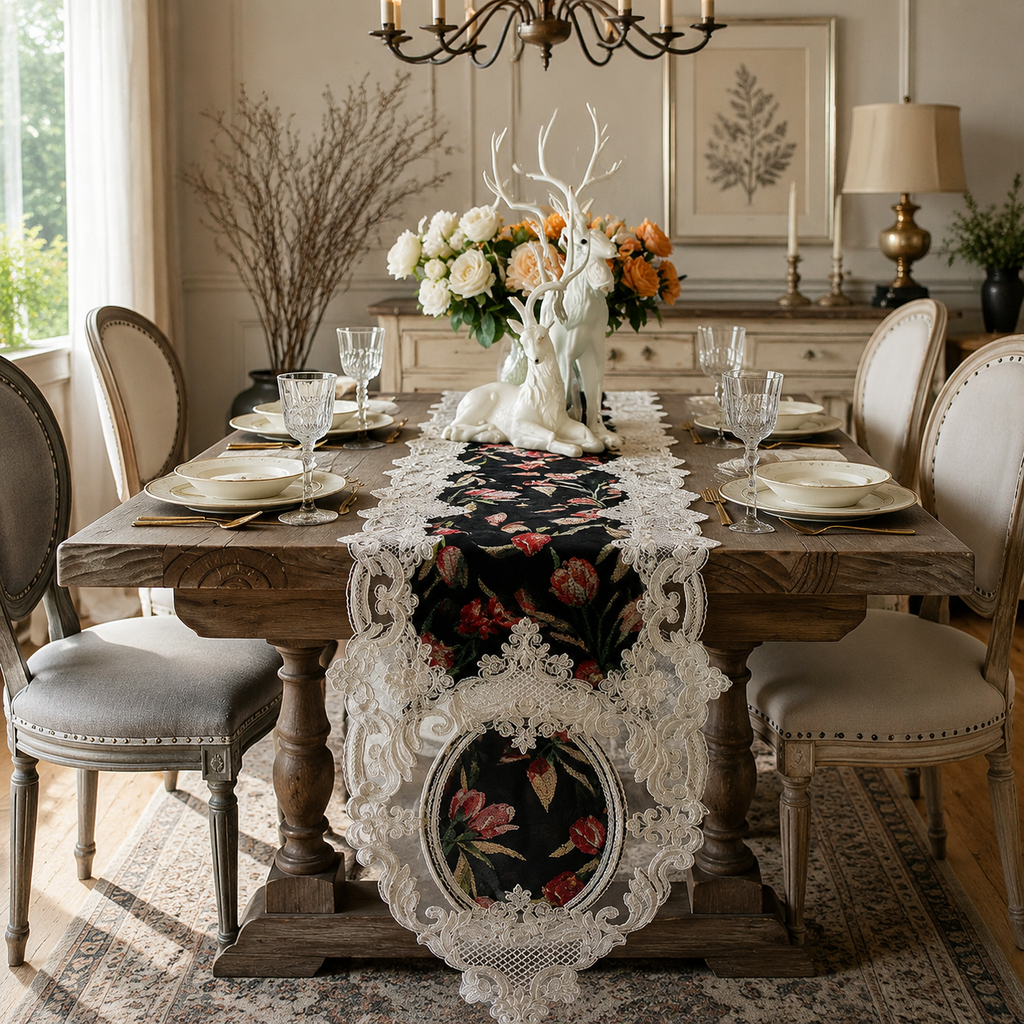 Luxury European Lace Table Runner