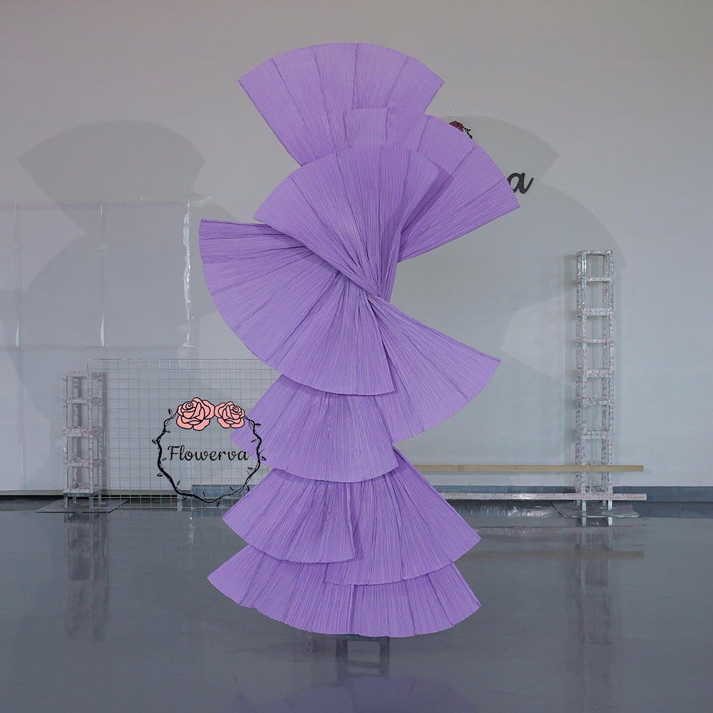 Flowerva Retro Purple Fan Shaped Wedding Decoration