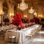 Flowerva Crimson Dream  Floral Heart Silk Textured Table Flower