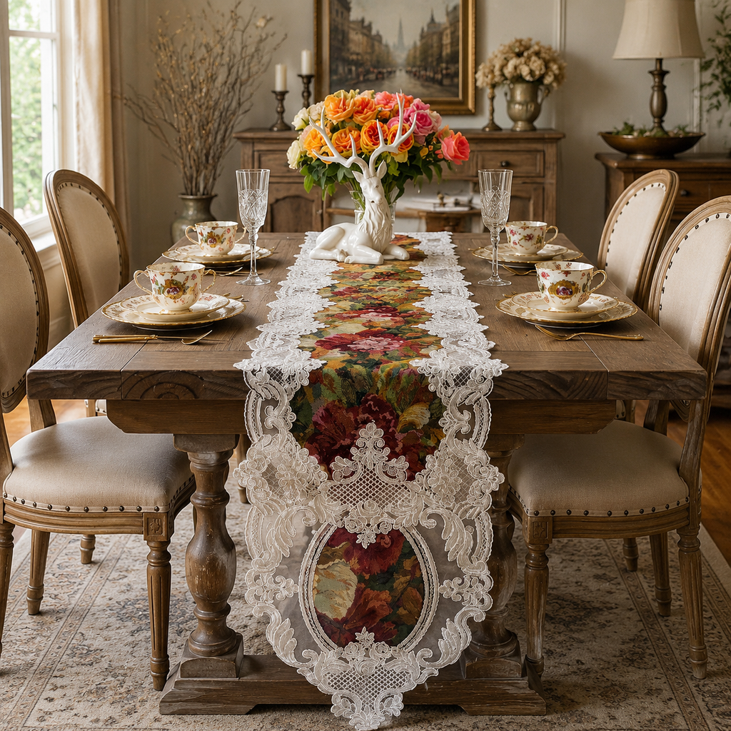 Luxury European Lace Table Runner
