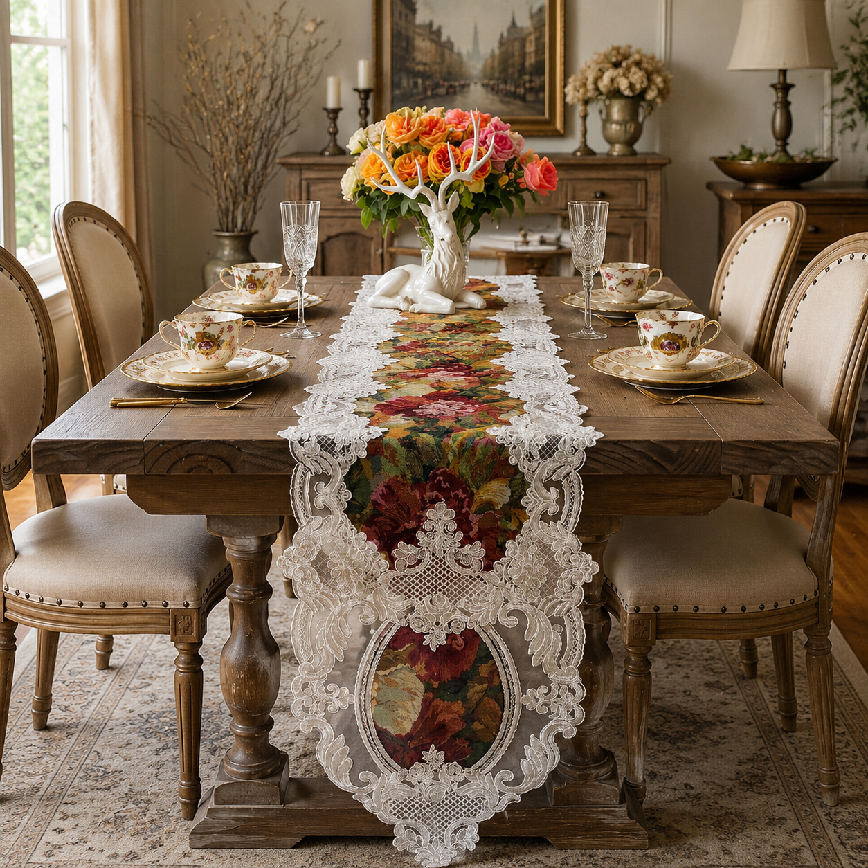 Luxury European Lace Table Runner