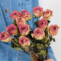 Flowerva Dried Rose Bouquet | Multi-Color Preserved Real Roses