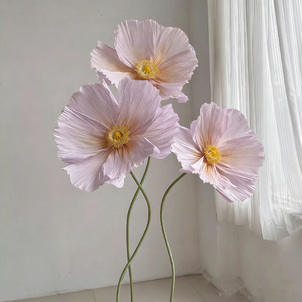 Flowerva Ethereal Crepe Paper Poppy Art Installation