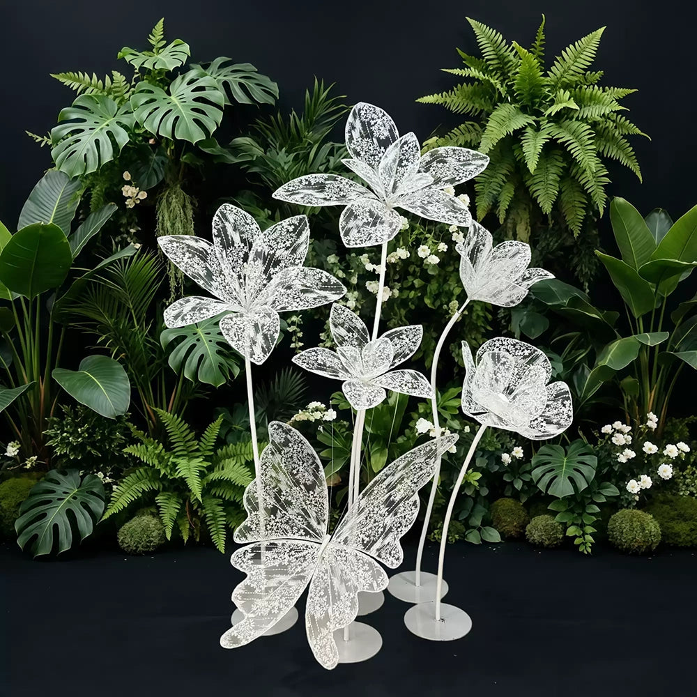 Flowerva Transparent Bloom Monolith Premium Decor
