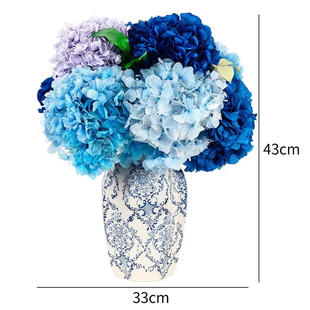 Flowerva Hydrangea Vase Arrangement Premium Decor