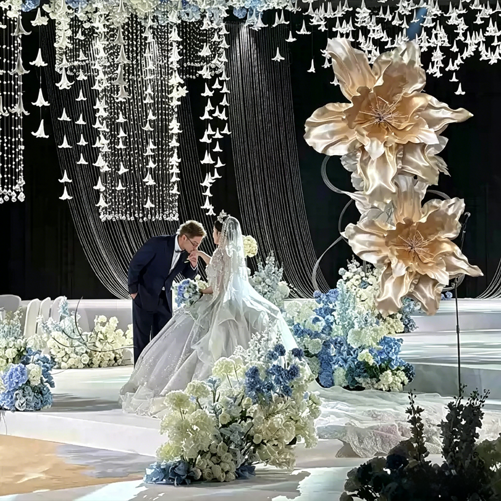 Flowerva Opulent Satin Veil Premium Decor