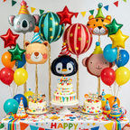 Flowerva Cartoon Creative Animal Foil Balloons Kids Birthday Party Scene Decoration