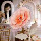 Flowerva Peach Tulle-Trimmed Premium Flower