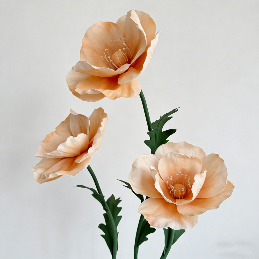 Flowerva Luminous Poppy Orange Premium Flower