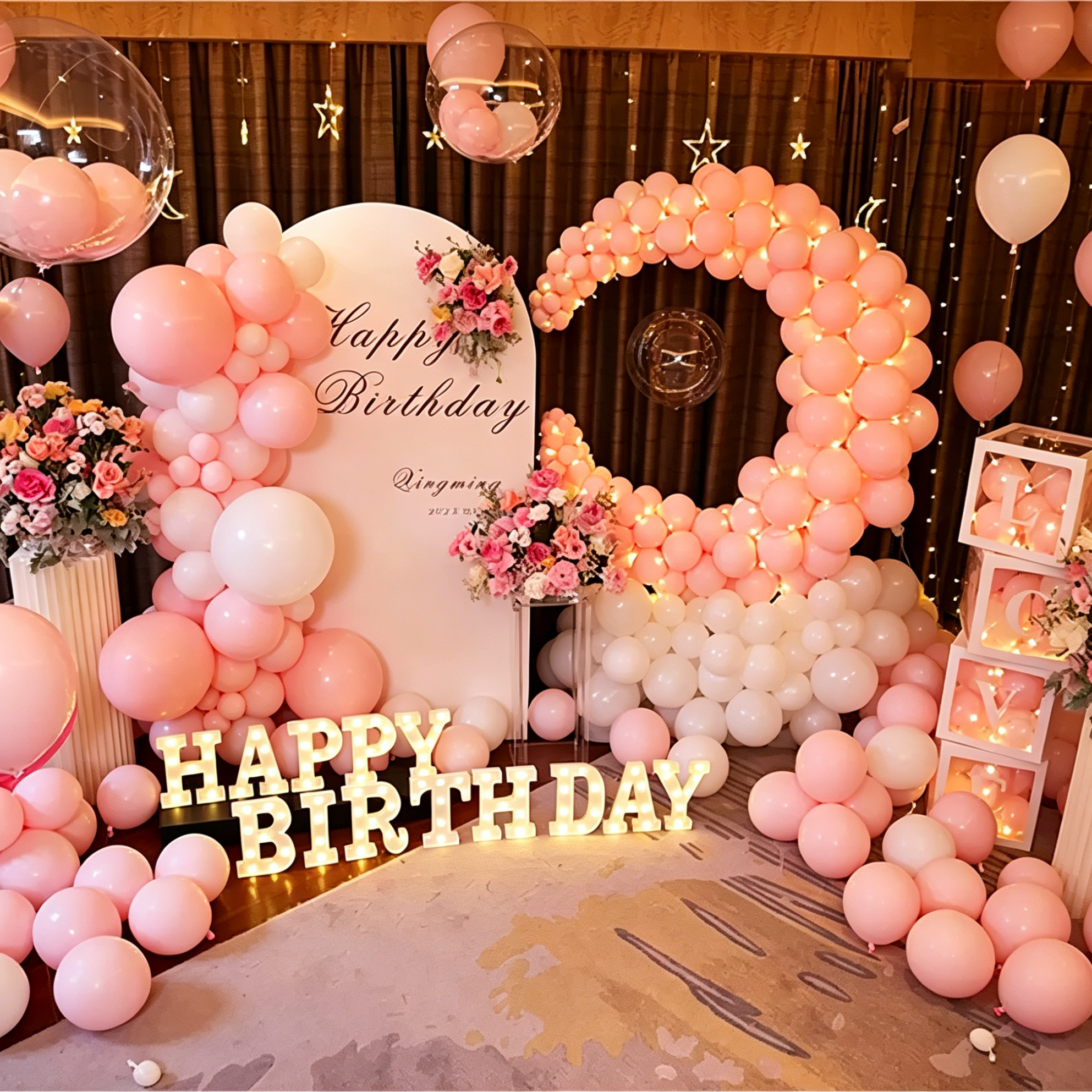 Flowerva Birthday Party Balloon Decoration Scene Set