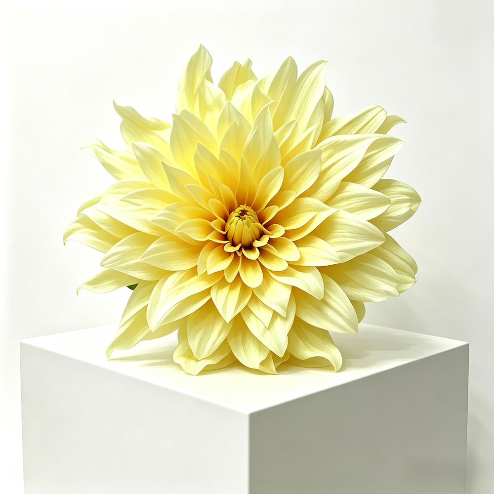 Flowerva Cream Dahlia Bloom Premium Decor