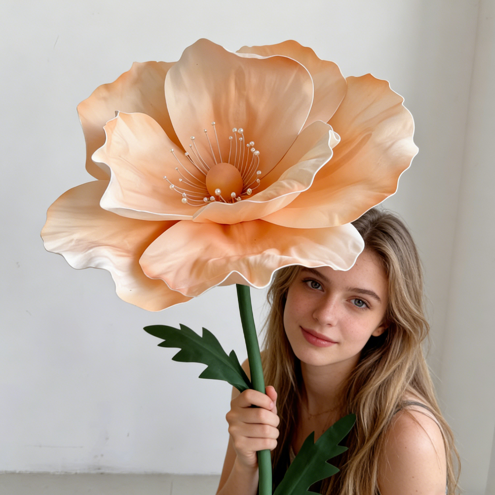 Flowerva Luminous Poppy Orange Premium Flower