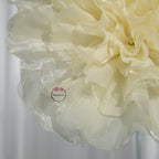 Flowerva Champagne Pearl Shimmer Ruffle Fabric Decor