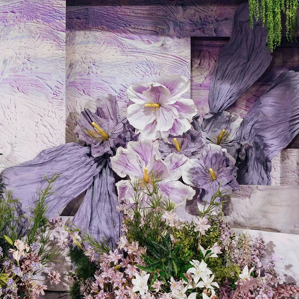 Flowerva Purple Crinkle Contour Premium Decor