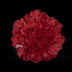 Flowerva Silvery-White Shimmer Ruffled Fabric Flower