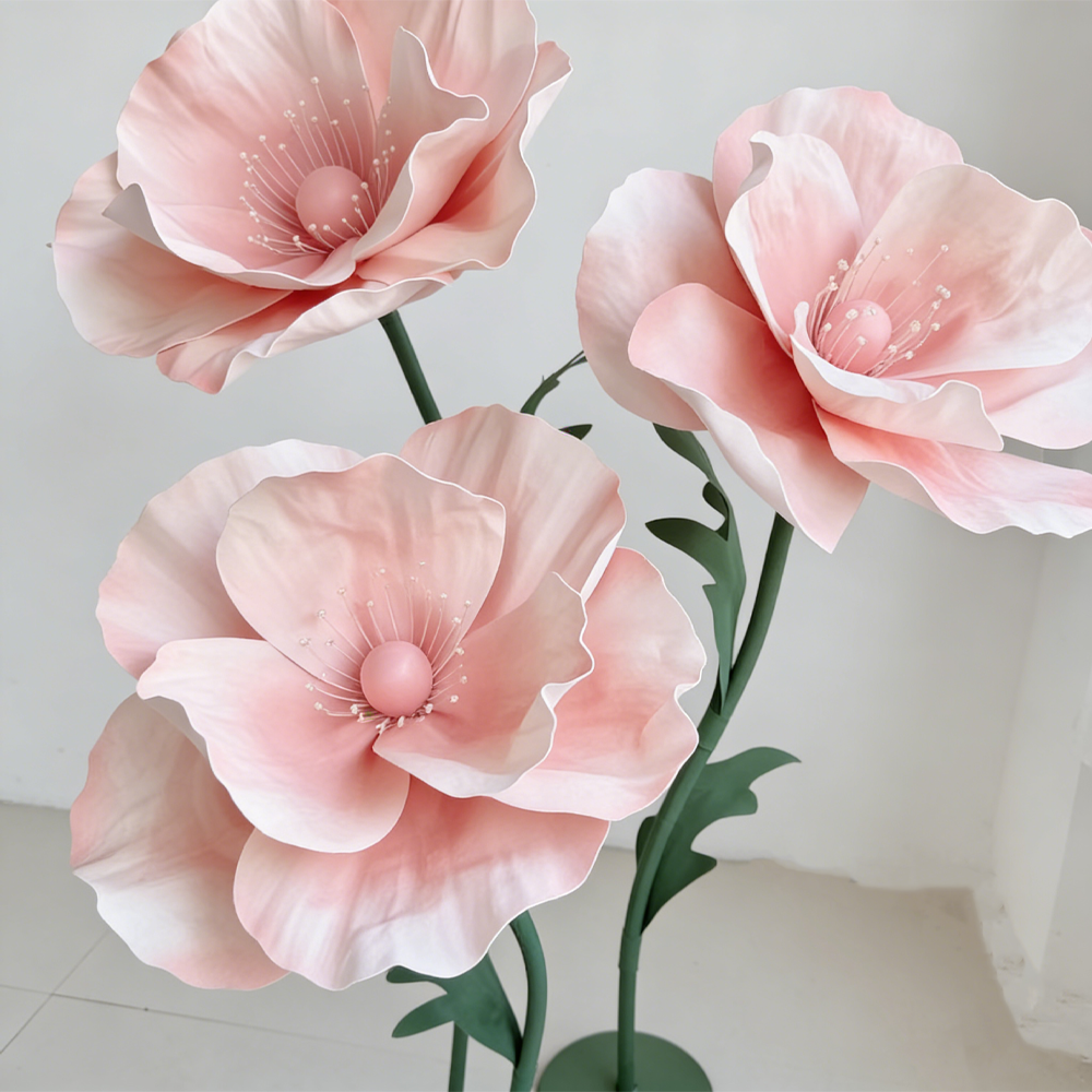 Flowerva Luminous Poppy Coral Pink Premium Flower