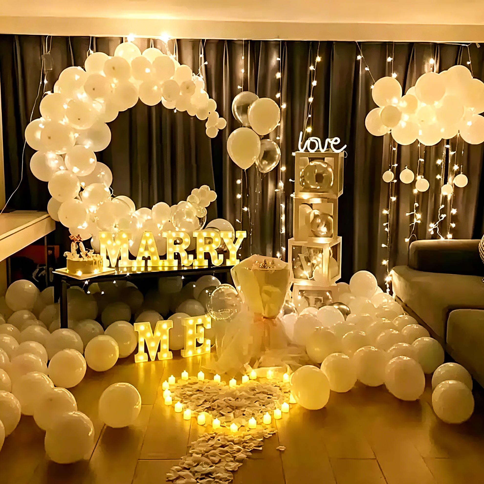 Flowerva Proposal & Confession & Birthday Scene Decoration Balloon Set