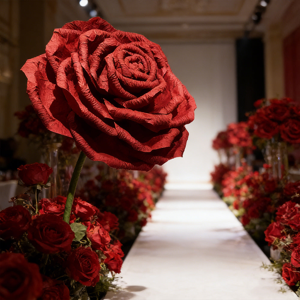 Flowerva Blazing Crimson Rose Premium Flower