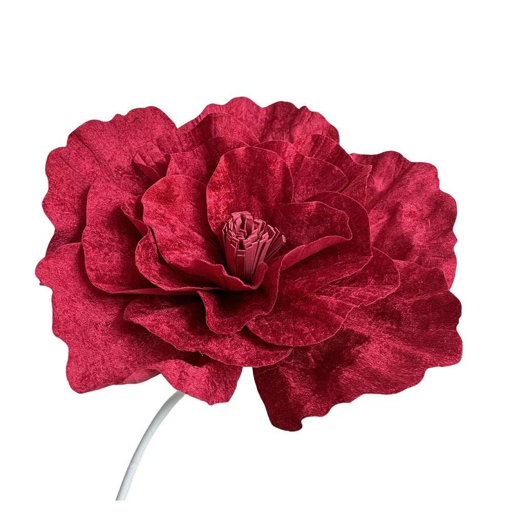 Flowerva Crimson Monochromatic Relief Premium Decor