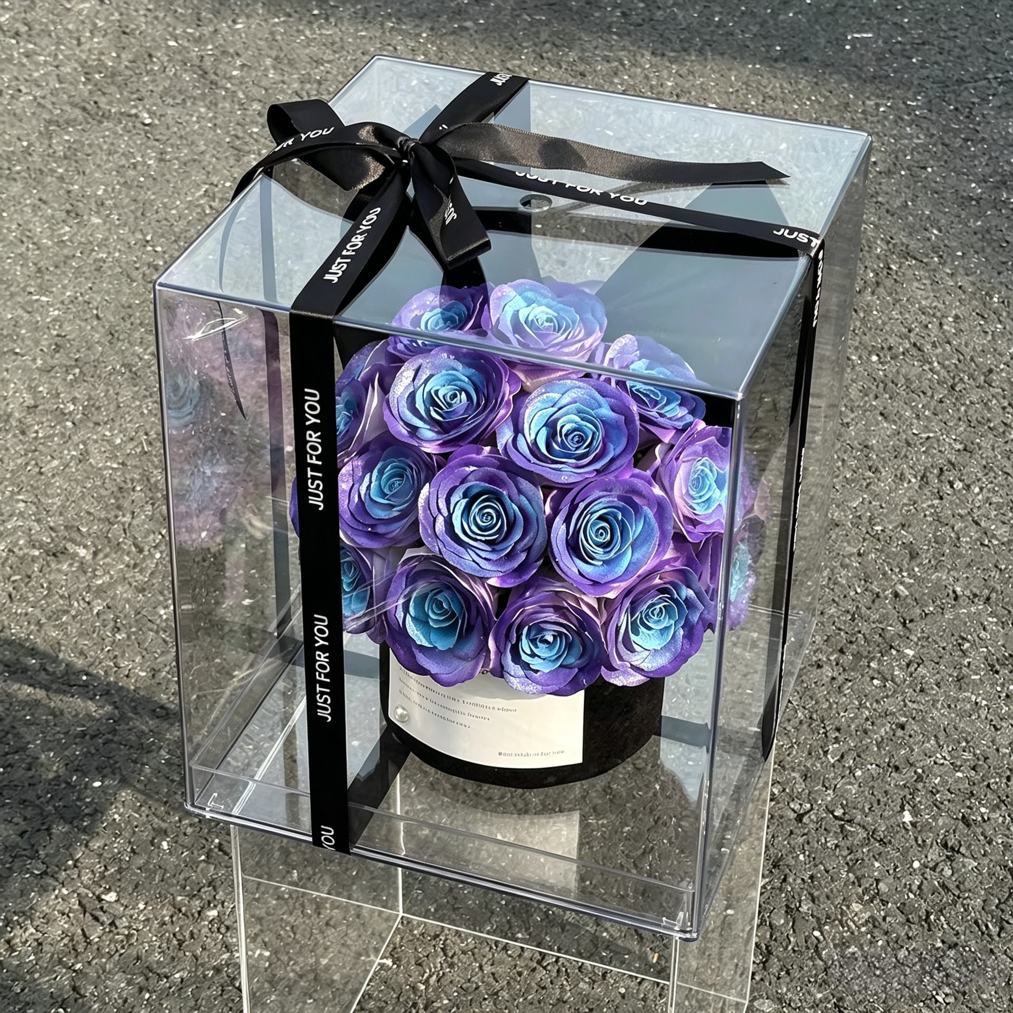 Premium Eternal Rose Deep Purple Bucket Valentine's Gift Box