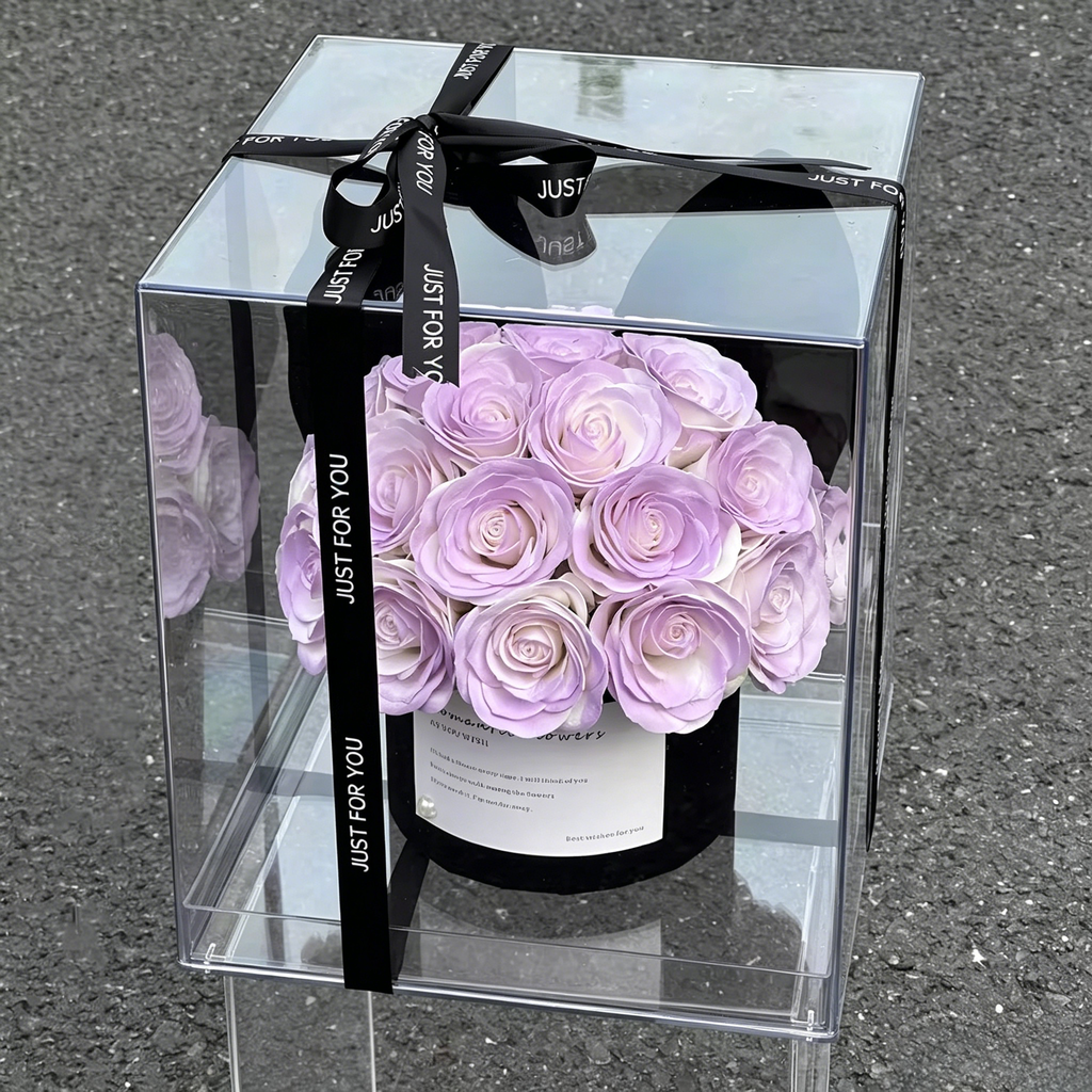 Premium Eternal Rose Lavender Bucket Valentine's Gift Box