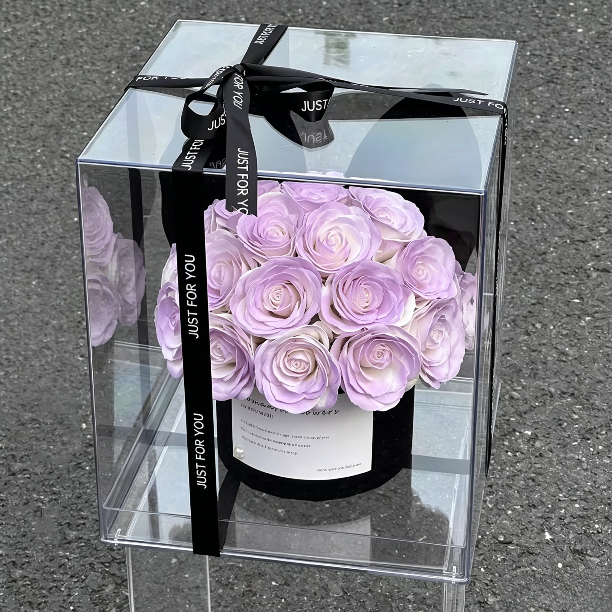 Premium Eternal Rose Lavender Bucket Valentine's Gift Box