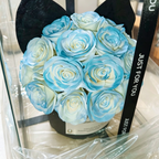 Premium Eternal Rose Misty Blue Bucket Valentine's Gift Box