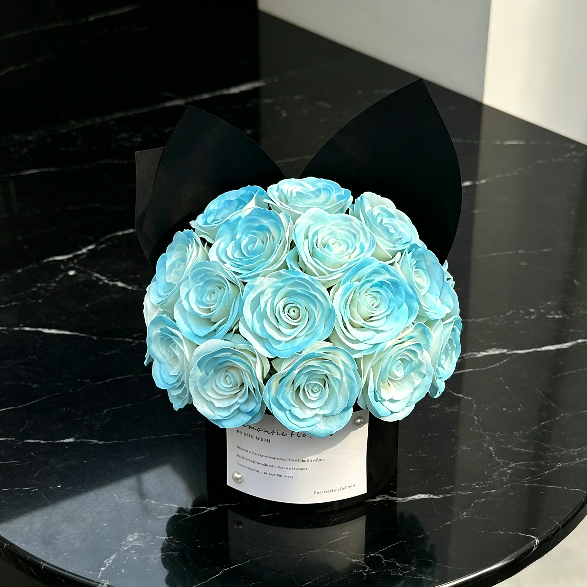 Premium Eternal Rose Misty Blue Bucket Valentine's Gift Box