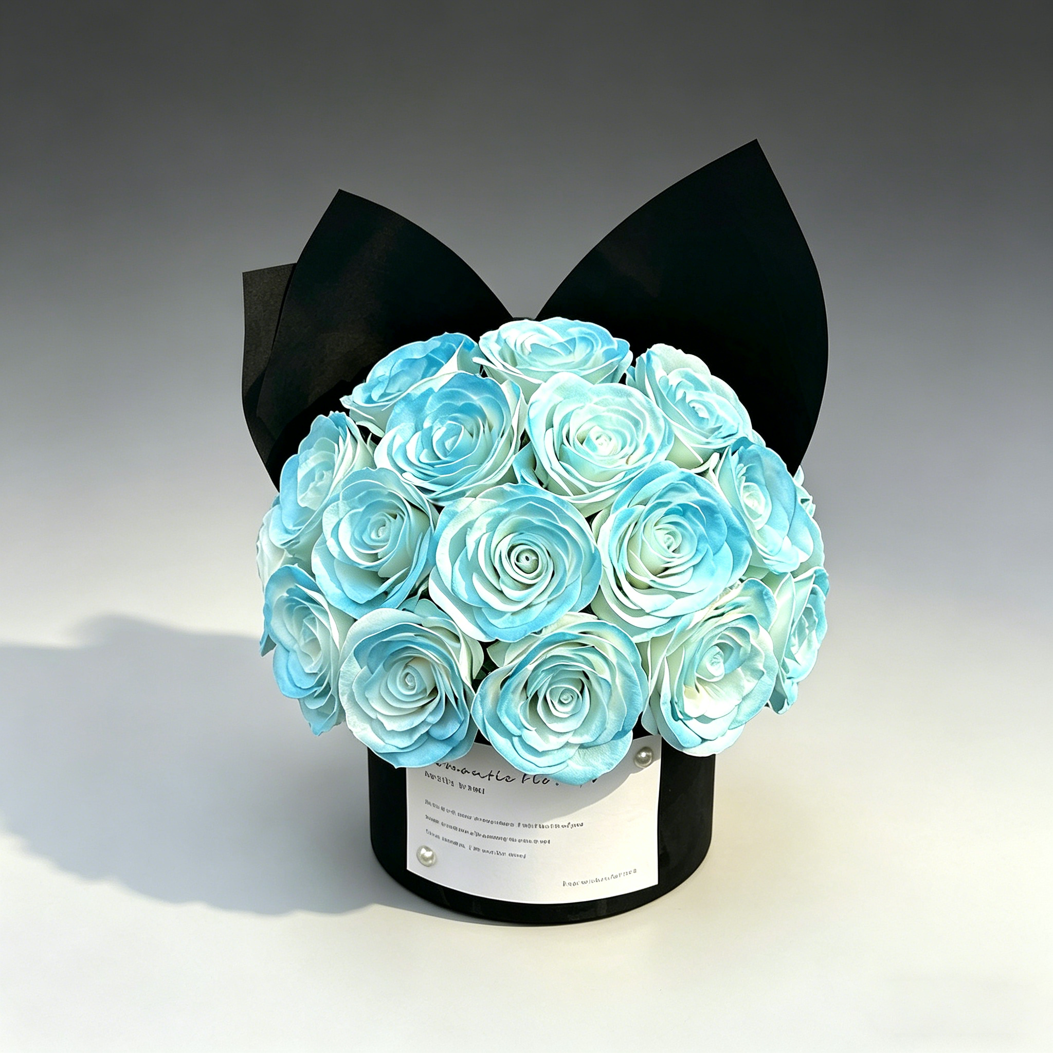 Premium Eternal Rose Misty Blue Bucket Valentine's Gift Box