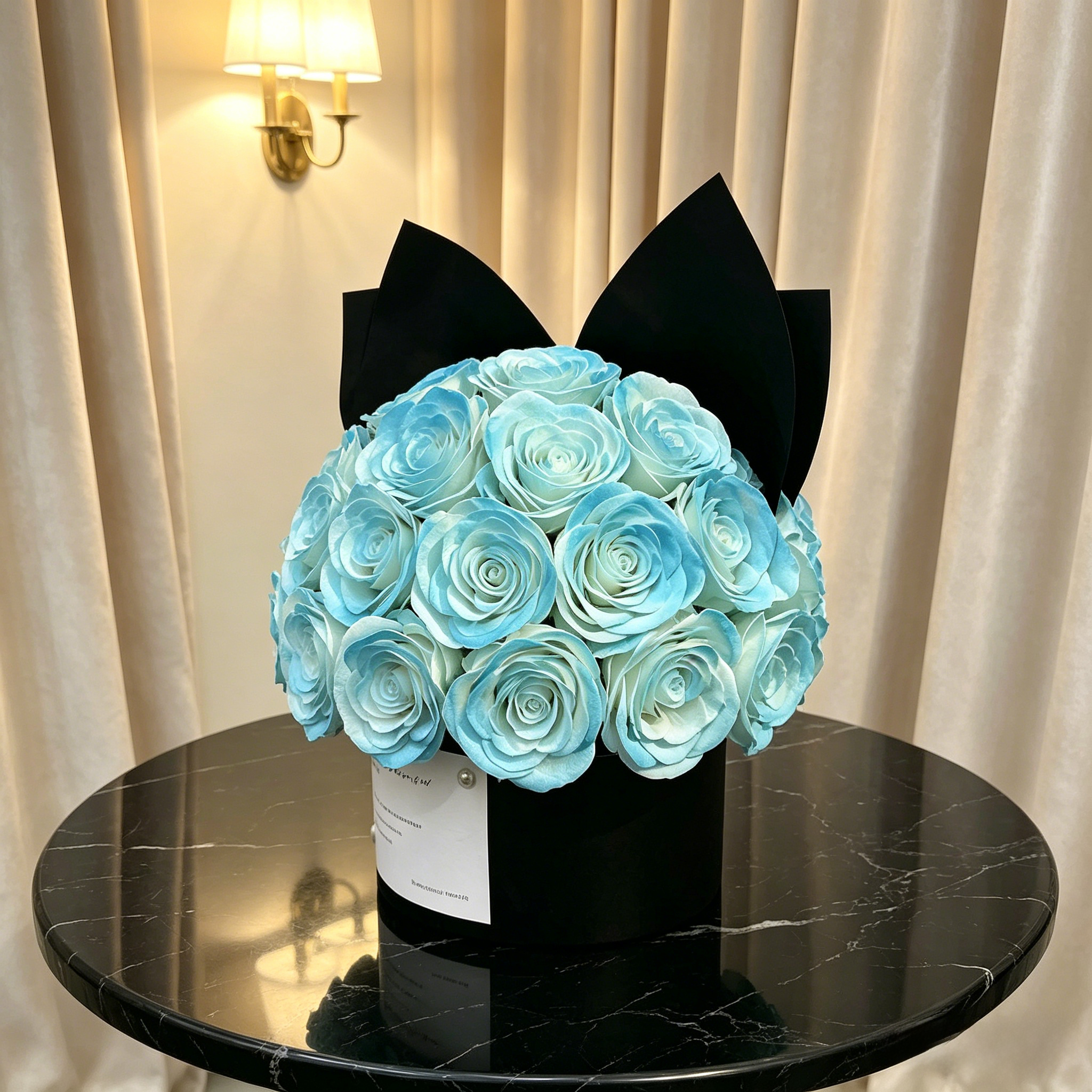 Premium Eternal Rose Misty Blue Bucket Valentine's Gift Box