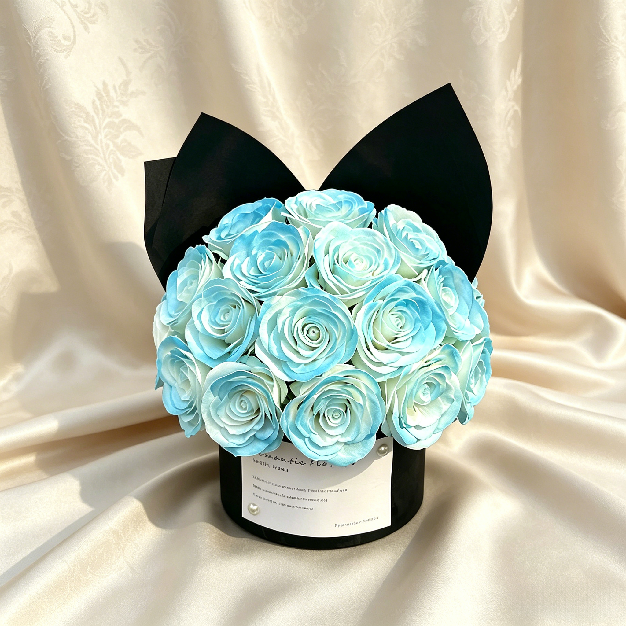 Premium Eternal Rose Misty Blue Bucket Valentine's Gift Box