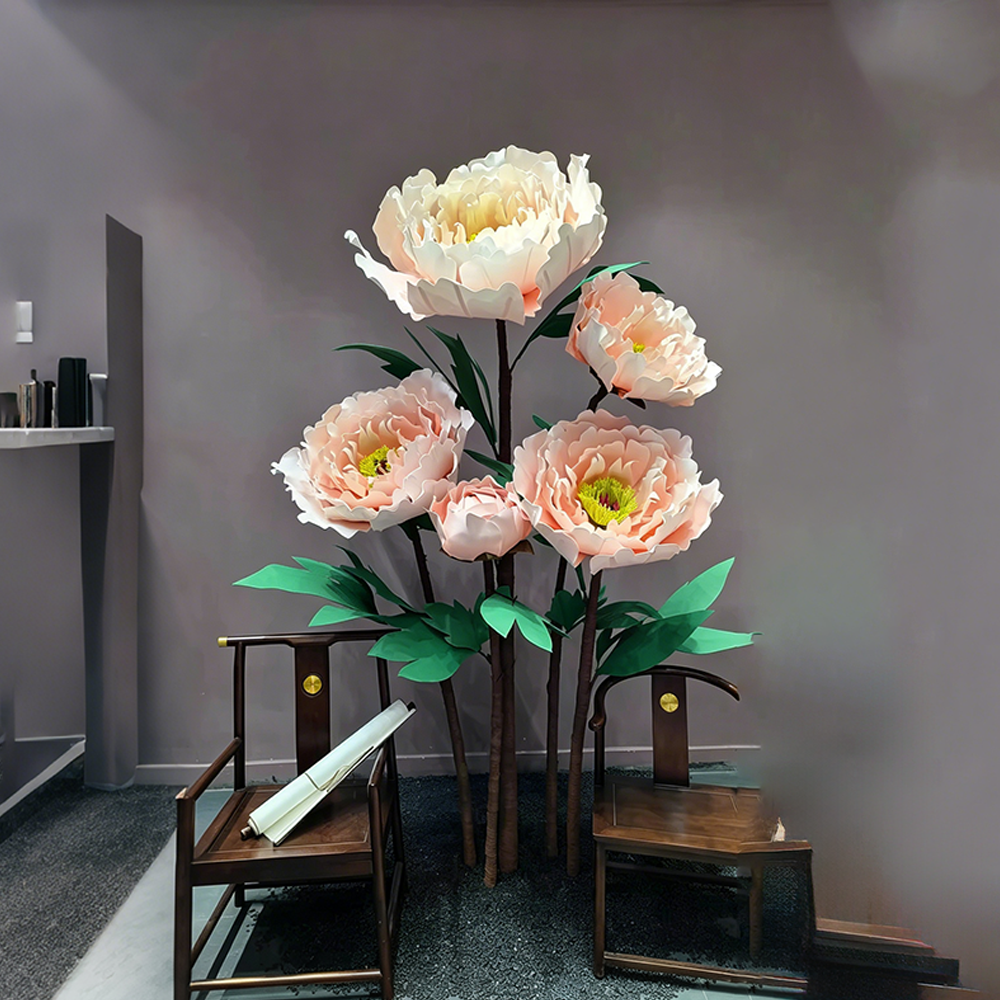 Flowerva Champagne Peony Opulence Chroma Sculptural Premium Decor