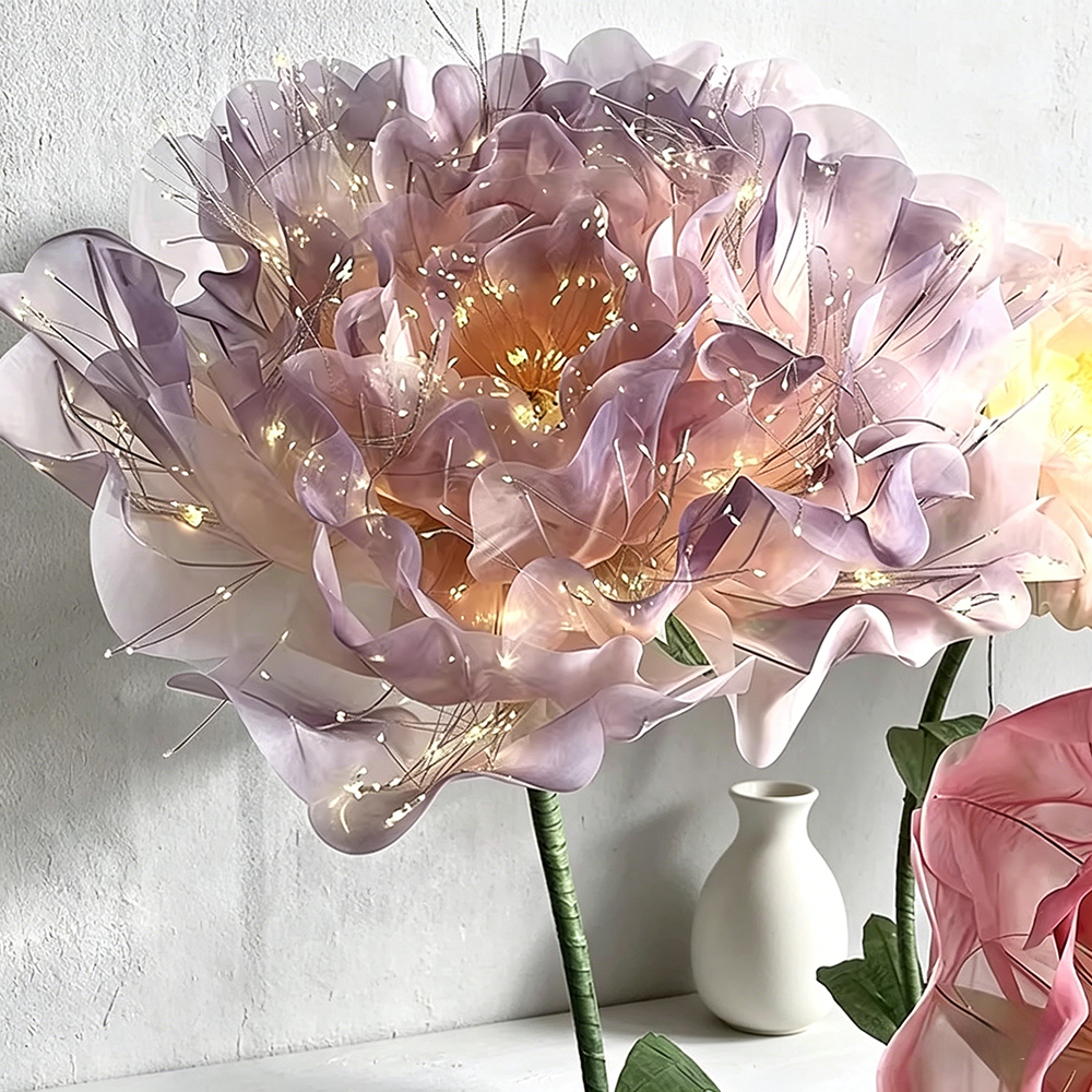 Flowerva Peony Luminara Glow Premium Decor