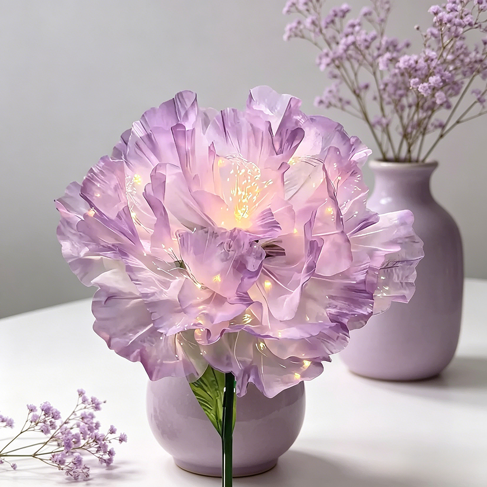 Flowerva Gradient Grape Peony Luminara Glow Premium Decor