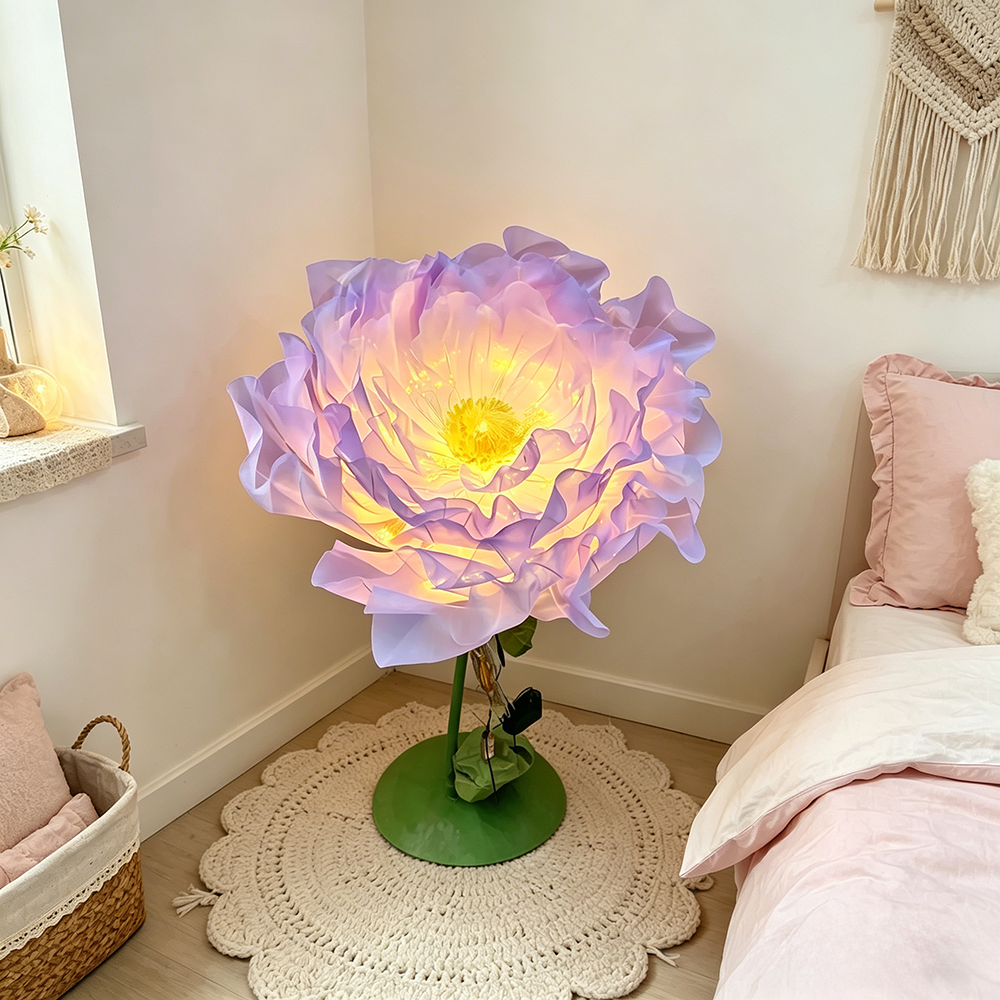Flowerva Gradient Grape Peony Luminara Glow Premium Decor