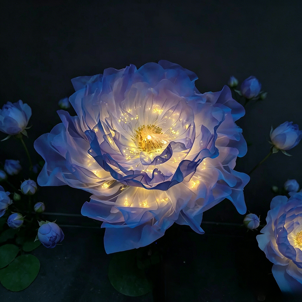 Flowerva Peony Luminara Glow Premium Decor