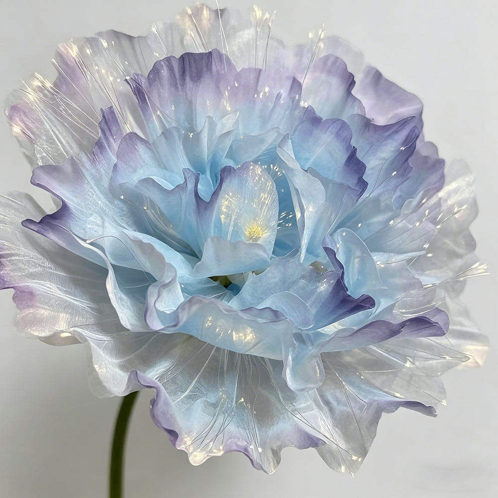 Flowerva Blue Peony Luminara Glow Premium Decor