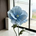 Flowerva Luxe Couture Ruffled Poppy Blue Art Installation