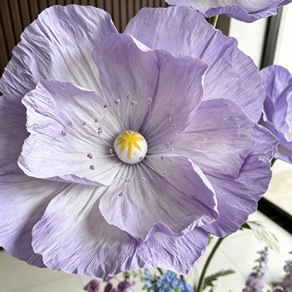 Flowerva Luxe Couture Ruffled Poppy Art Installation