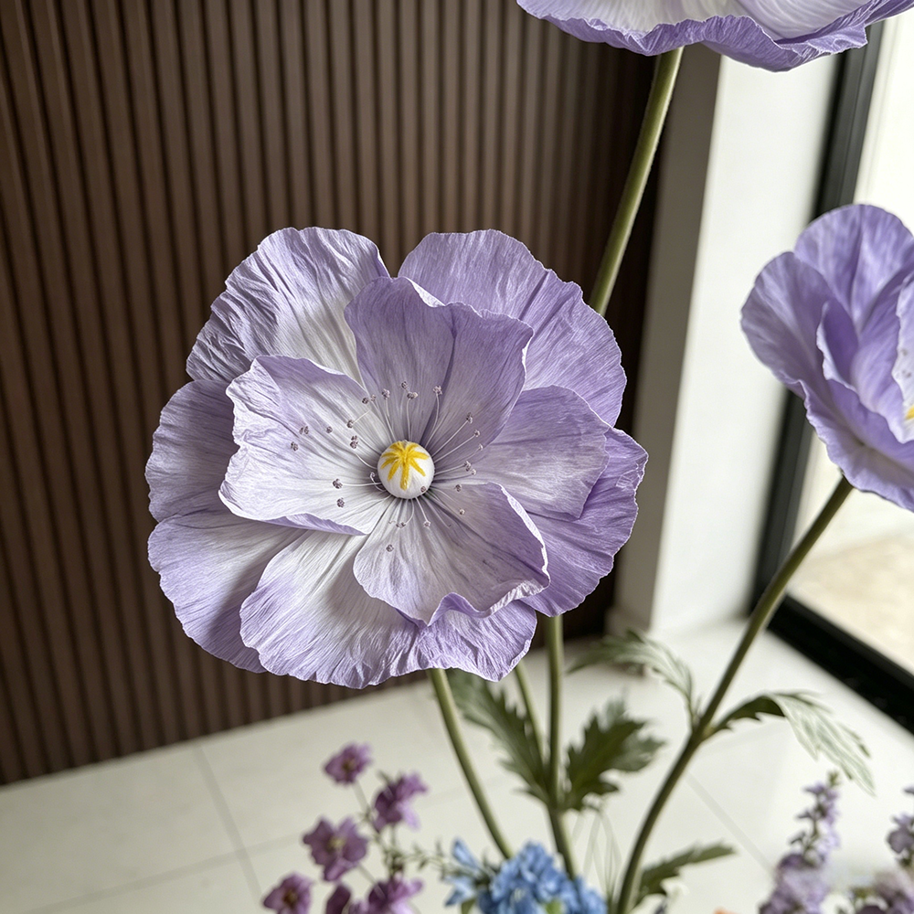 Flowerva Luxe Couture Ruffled Poppy Art Installation