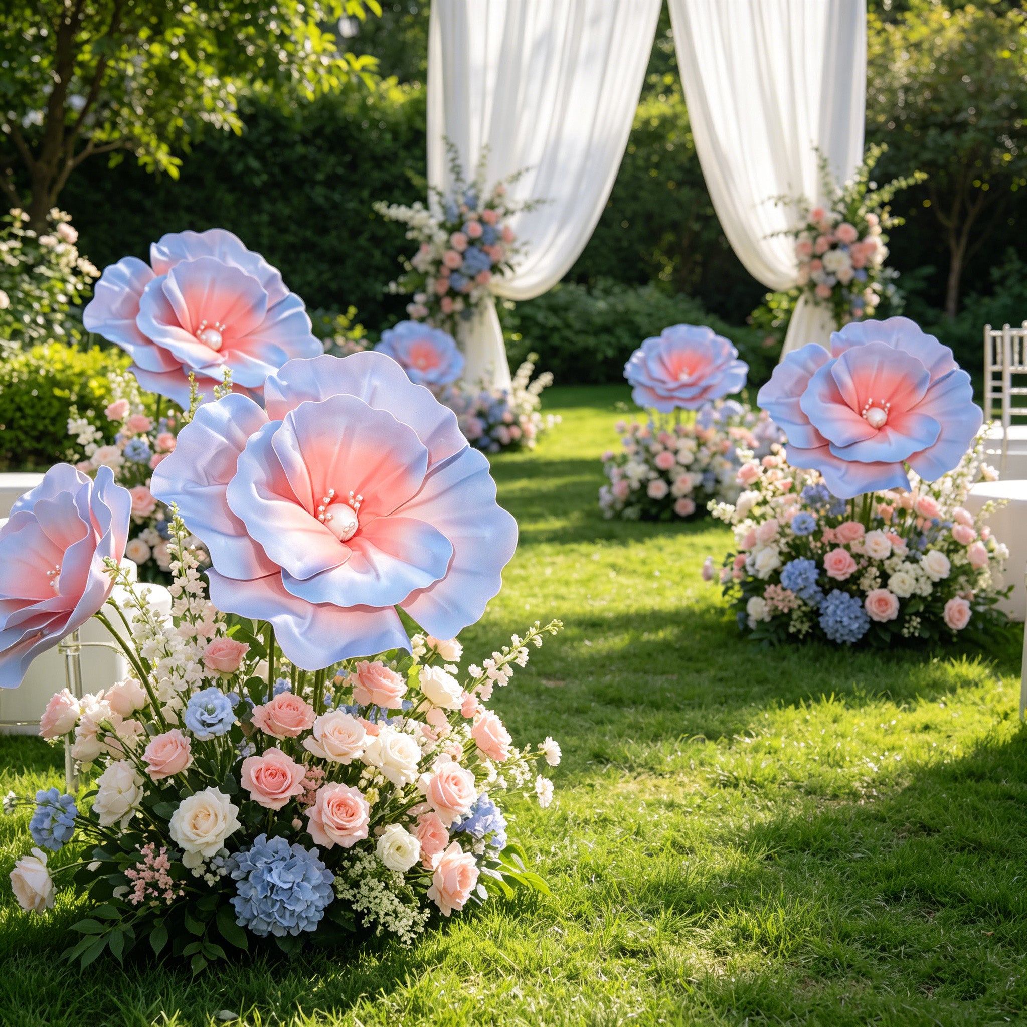 Flowerva Dreamy Pink-Blue Gradient Pearl Premium Flower