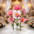 Flowerva Coral Peony Bloom Premium Decor