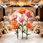 Flowerva Coral Peony Bloom Premium Decor