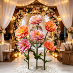 Flowerva Coral Peony Bloom Premium Decor