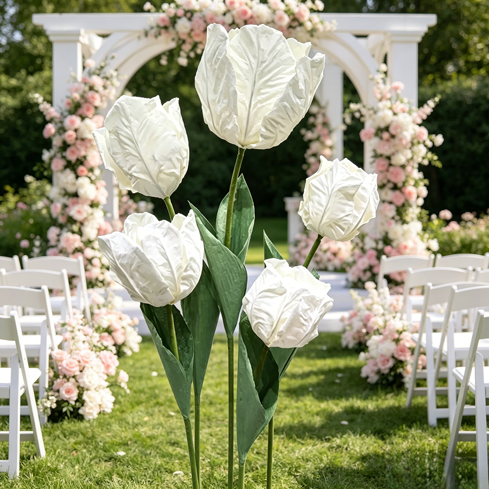 Flowerva Sculptured Tulip Form Premium Decor